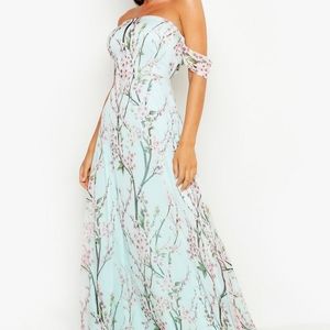 Floral off the shoulder maxi dress